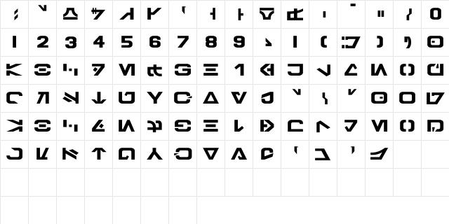 Galactic Basic Regular  glyph index