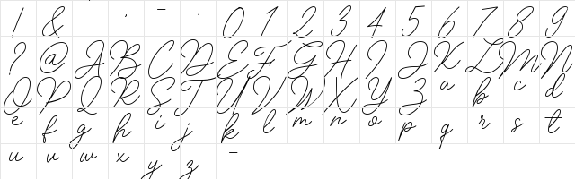 Insta Story Signature Regular  glyph index