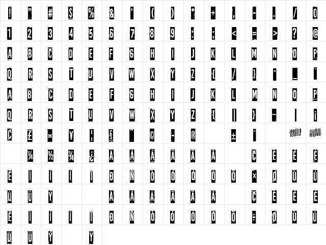 More news from nowhere, again Regular  glyph index