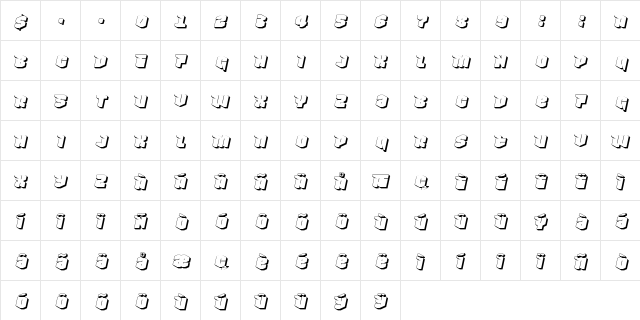 Nowy Geroy 4F Shadow Italic  glyph index