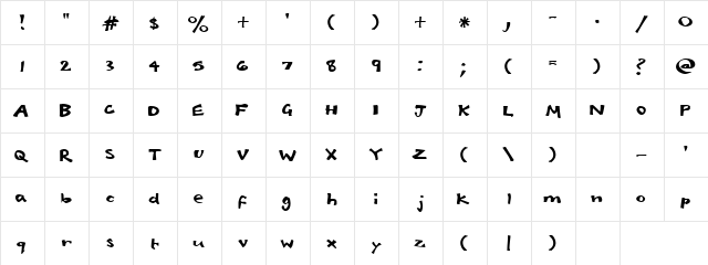 baracuda Regular  glyph index