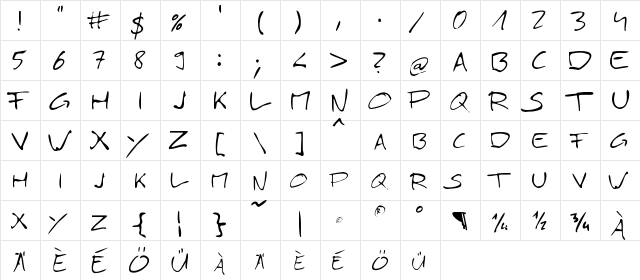 Simply21 Regular  glyph index