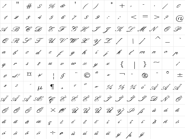 Trapped 2 Regular  glyph index
