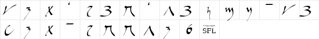 Kathasa Regular  glyph index