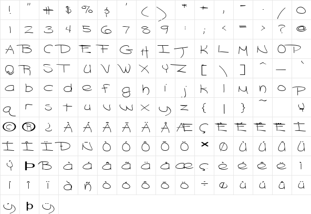FZ HAND 18 EX Normal  glyph index