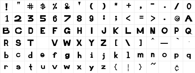 Retardo Obese 1  glyph index