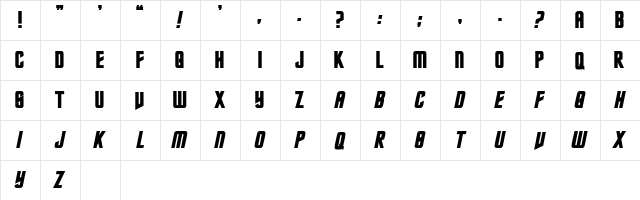 TrekkieSansSSK Bold  glyph index