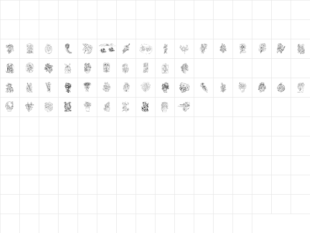 LSFloral1 Regular  glyph index