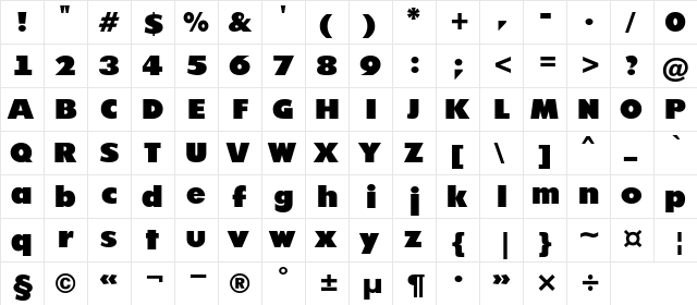 a_FuturicaNord Regular  glyph index