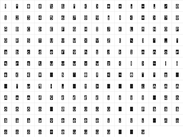 CallFourS-Negativ Regular  glyph index