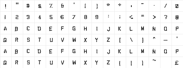 CARTAZ Regular  glyph index