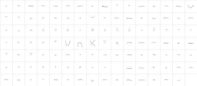 Anxiety Regular  glyph index