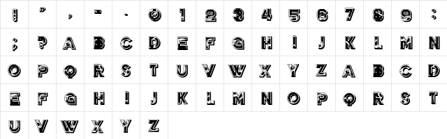 Mermer Regular  glyph index