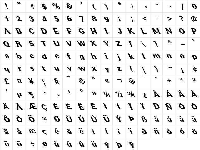 FZ ROMAN 37 LEFTY Normal  glyph index