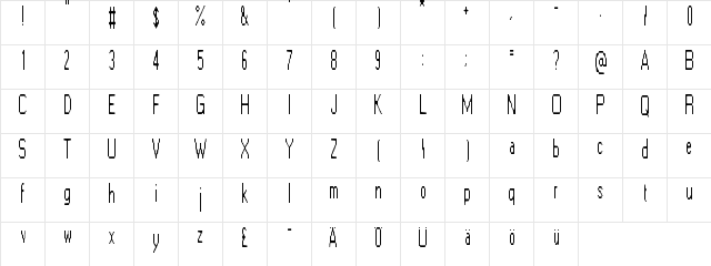 Electric Goat Regular  glyph index