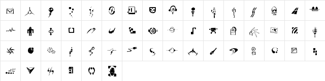 Artefekt Regular  glyph index