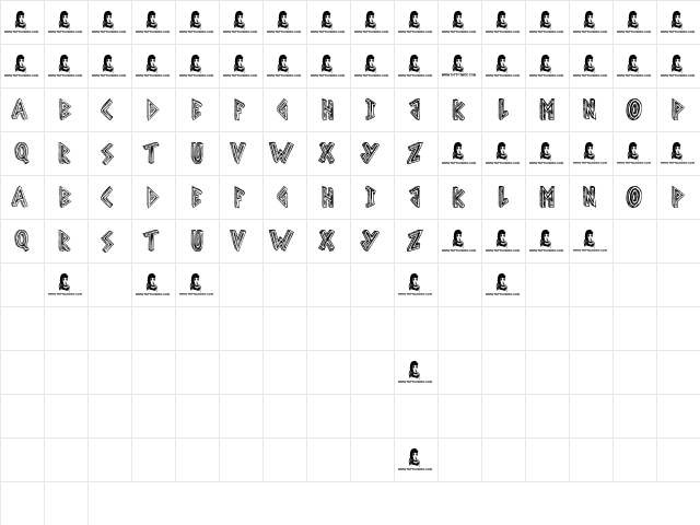 Scribble Table Regular  glyph index
