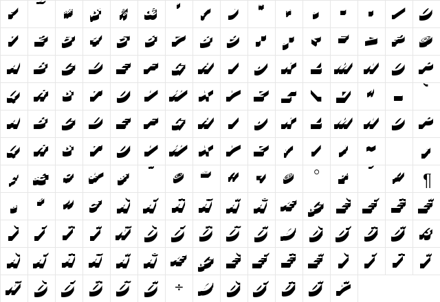 BusserDB Normal  glyph index