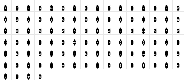 Positive Nhilism Regular  glyph index