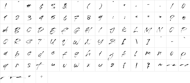 Free License Regular  glyph index