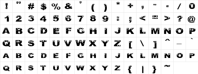 Optimistic Trends Regular  glyph index