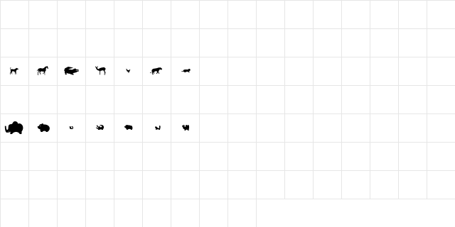 Zoodemo Regular  glyph index