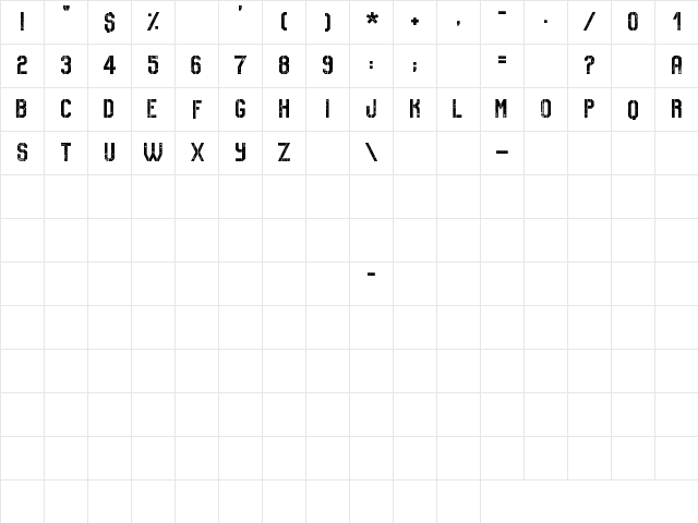 No Safety Zone Regular  glyph index