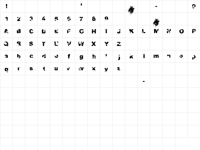 CONDEMNATION Regular  glyph index