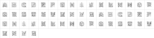 Acorn Initials Regular  glyph index
