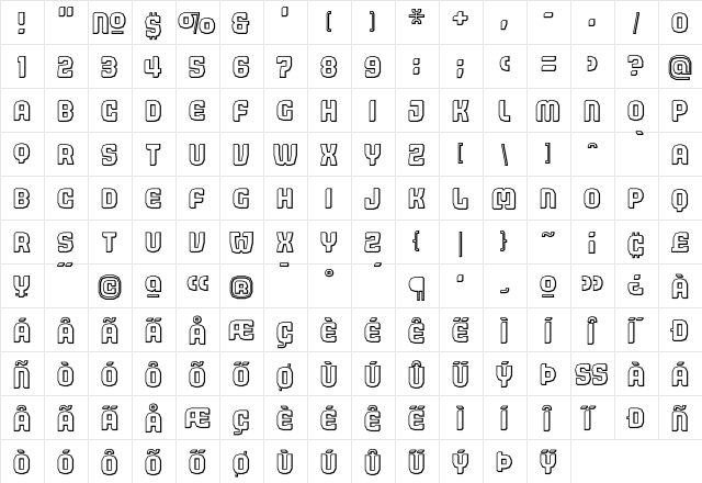 Judgement BlackShadow  glyph index