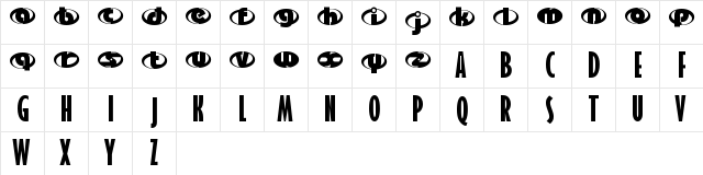 the Incredibles Regular  glyph index