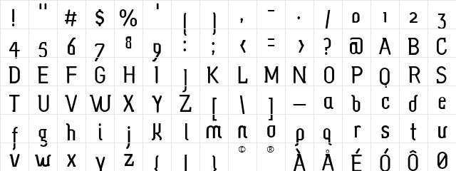 TonleSab Medium  glyph index