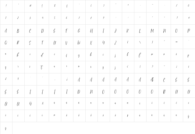Sherland Modern Sherland Modern  glyph index