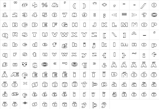 FZ BASIC 6 HOLLOW EX Normal  glyph index