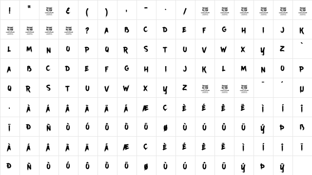 Ancherr Personal Use Regular  glyph index