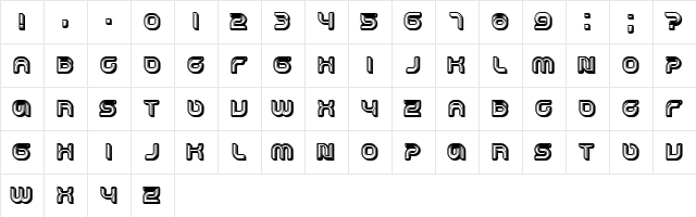 Dropped 3D Regular  glyph index