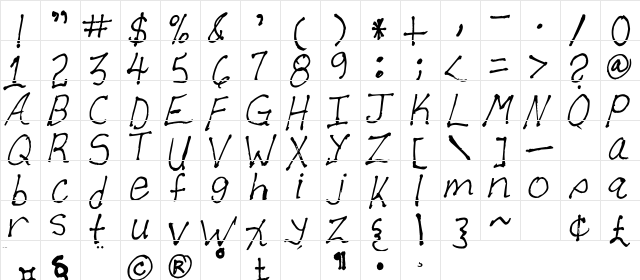 Allen Regular  glyph index