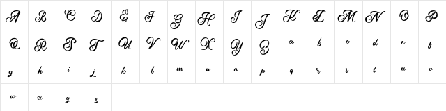 Aella FREE Regular  glyph index
