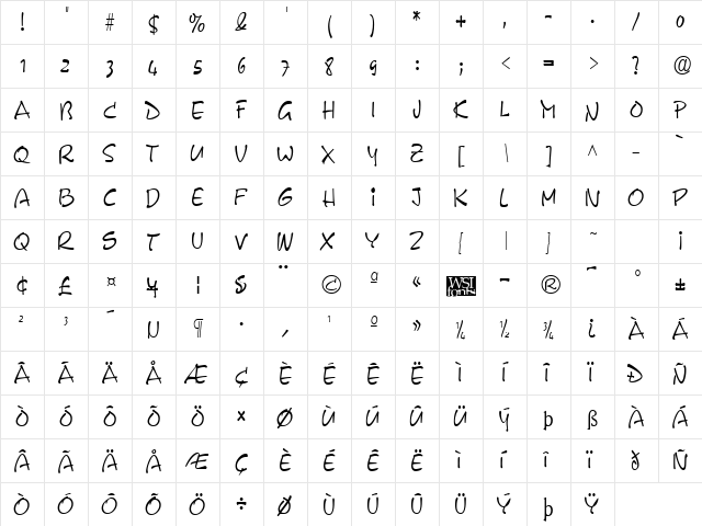 PyxidiumCondensed Regular  glyph index
