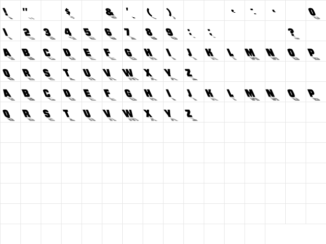 Tuesday 2 Regular  glyph index
