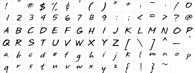 Shake Speare Regular  glyph index