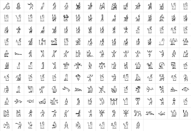 GlyphExtLibB Medium  glyph index