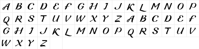 Guyfawkes Regular  glyph index