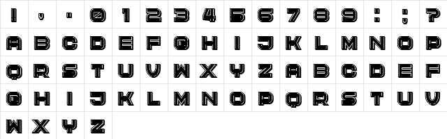 Cyber Princess 3D Filled Regular  glyph index