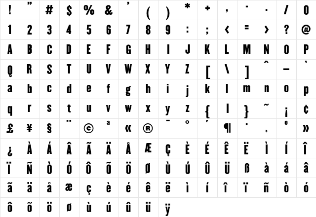 Champion HTF-Lightweight  glyph index