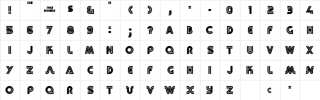 DXS Yagi Double Regular  glyph index