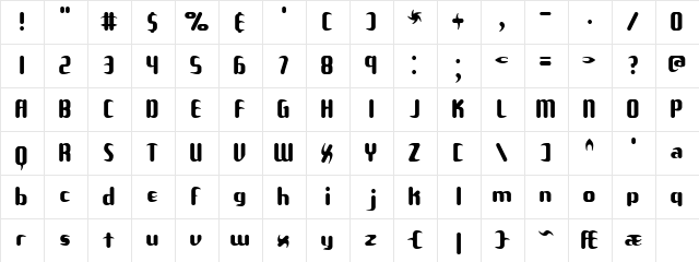 Unexplored Galaxies (BRK) Regular  glyph index