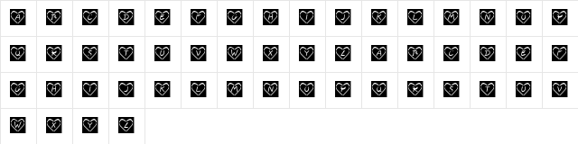 KR Neon Love Regular  glyph index