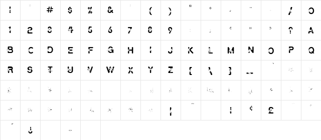 Dynomite Regular  glyph index