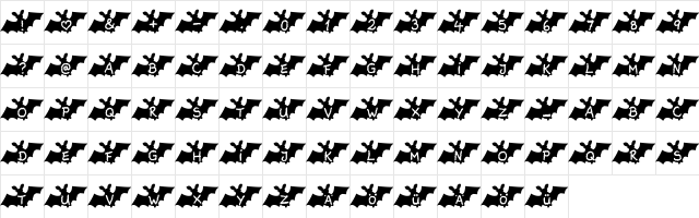 LetterBat AH Regular  glyph index